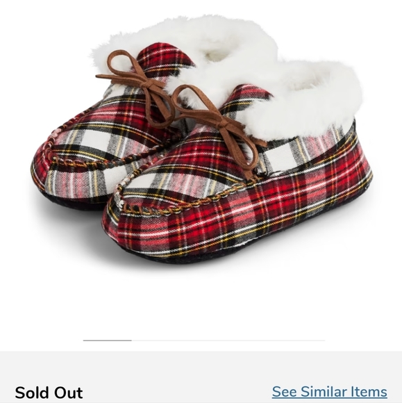 GYMBOREE Unisex Plaid Slippers shoes - Gymmies - Multi Clr SIZE 2 - 3 - Picture 2 of 8